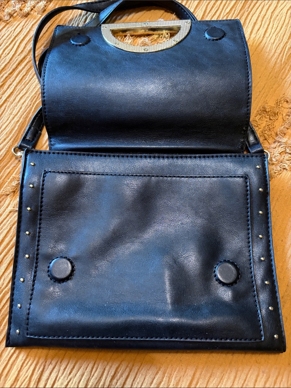 INC International Concepts Black Crossbody with Gold-Tone Accents - Picture 2 of 5